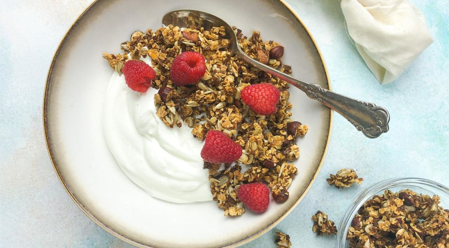 Granola med hindb�r